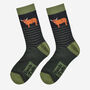 Men's Bamboo Socks Black Green Stripe Highland Cow, thumbnail 1 of 4