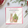Peter Rabbit Pink Christmas Tree Card, thumbnail 1 of 12