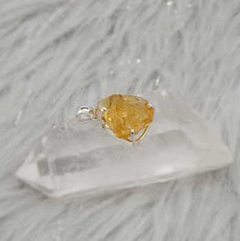 Raw Citrine Pendant Necklace: November Birthstone, 4 of 7