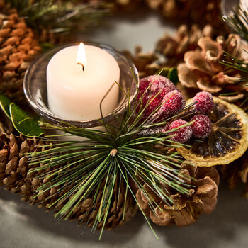 Natural Christmas Candle Holder Centrepiece, 5 of 6