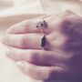Sustainable 18 K Gold Vermeil Dalmatian Jasper Ring, thumbnail 2 of 6