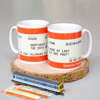 Personalised Train Ticket Retirement Mug, 2 of 3