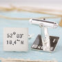 Personalised Coordinates Cufflinks. Gift For Traveller, thumbnail 3 of 5