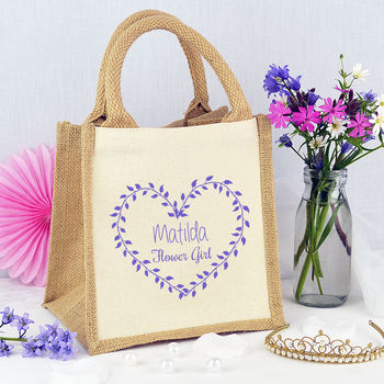 Personalised Heart 'Flower Girl' Bag, 2 of 2