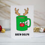 'Brewdolph' Funny Tea Christmas Card, thumbnail 3 of 3