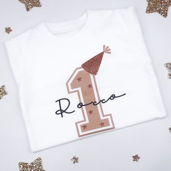 Glitter Stars Birthday Top With Age And Name, 7 of 12