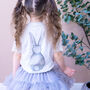 Organic Bunny Back Watercolour Children's Easter Tshirt, thumbnail 1 of 5