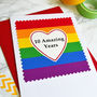 Rainbow Heart Personalised Anniversary Card, thumbnail 2 of 2