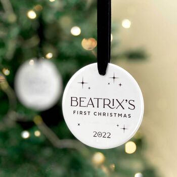 Personalised Baby's First Christmas Tree Decoration, 2 of 9