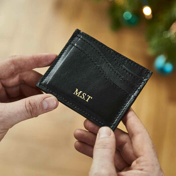 Personalised Leather Card Holder With Contrast Stitch, 7 of 9