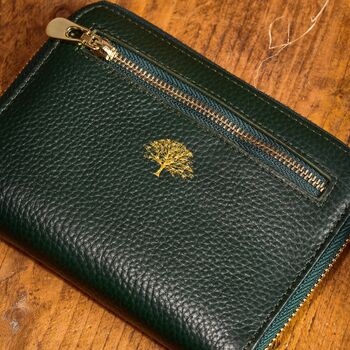 Women's Genuine Leather Purse In Racing Green, 6 of 6