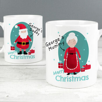 Personalised Mr And Mrs Claus Mug Set – Christmas Gift For Couples, 2 of 6