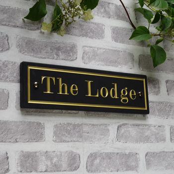 Slate House Sign With Border Size, Style Options, 4 of 9