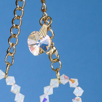 Bag Charm, Handmade Crystal Heart And Bow, 2 of 3