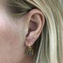 Square Dalmatian Jasper Gold Plated Gemstone Earrings, thumbnail 3 of 6