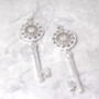 Large Crystal Key Charm Earrings, thumbnail 1 of 2