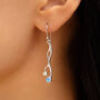 Molten Sterling Silver Opal Duo Drop Earrings, thumbnail 2 of 7