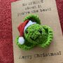 Sprout Funny Crochet Christmas Card Handmade, thumbnail 2 of 6
