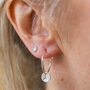 Sterling Silver Stamped Initial Charm Hoops, thumbnail 2 of 3