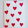 Handmade Valentines Many Heart Watercolour Card, thumbnail 6 of 6
