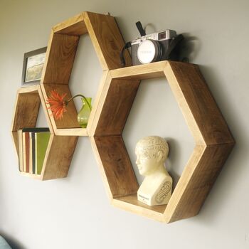 Hexagon Wooden Shelf, 4 of 9