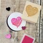 Valentines Brush Heart Rubber Stamp, thumbnail 1 of 2