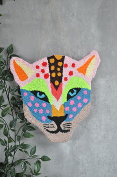 Vibrant Tiger Head Punch Needle Wall Decor, 6 of 7