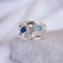 Silver Ring With Blue Topaz, Pearl And Lapis Lazuli, thumbnail 3 of 9