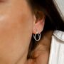 Sterling Silver Double Oval Loop Hoop Earrings, thumbnail 1 of 12