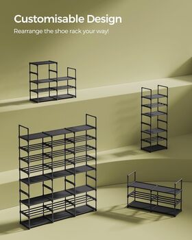 Eight Tier Adjustable Shoe Rack Fabric Organiser, 3 of 8