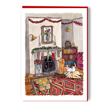 Cosy Dogs Beside The Fire Christmas Card, 2 of 4
