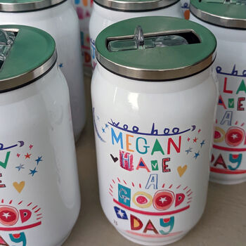 Personalised 'Have A Good Day' Can Style Waterbottle, 9 of 11