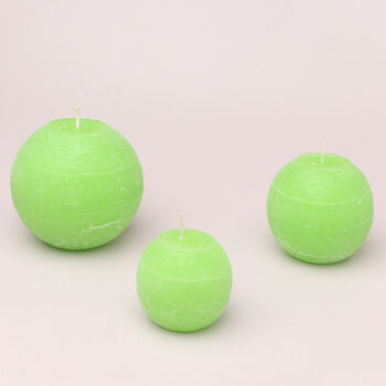 G Decor Georgia Lime Green Ombre Sphere Ball Candles, 2 of 7