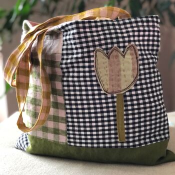 Linen And Cotton Patchwork Tote, 7 of 12