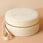 Personalised Round Natural Linen Jewellery Case, thumbnail 1 of 9