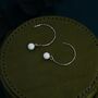Sterling Silver White Opal Bead Dangle Earrings, thumbnail 2 of 10