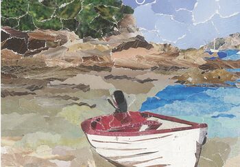 Isles Of Scilly Boat Upcycled Paper Collage Print, 3 of 5