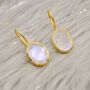 Rainbow Moonstone Sterling Silver Oval Earrings, thumbnail 2 of 12