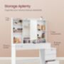 LED Dressing Table Vanity Desk With Mirror, thumbnail 5 of 6