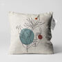 Abstract Face Pattern On Cushion Cover With Leaves, thumbnail 1 of 7