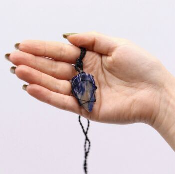 Healing Crystal Necklace Sodalite For Focus, 3 of 4
