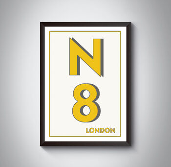 N8 Haringey, Crouch End London Postcode Print, 3 of 10