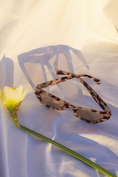 Modern Tortoise Shell Triangular Cut Block Sunglasses, 4 of 7