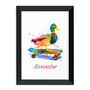 Personalised Watercolour Duck Skateboarding Print, thumbnail 10 of 12