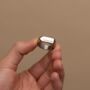 Personalised Irregular Silver Unisex Signet Ring, thumbnail 3 of 11