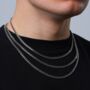 Mens 4mm Cuban Chain Stainless Steel Necklace, thumbnail 3 of 12