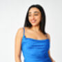 Micro Polka Dot Slip Dress In Cobalt Blue, thumbnail 2 of 2