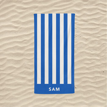 Personalised Striped Beach Towel, 4 of 8