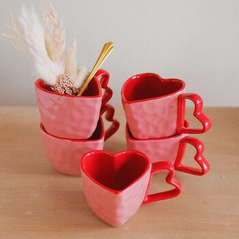 Ceramic Love Heart Shaped Mug, 4 of 8