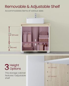Under Sink Bathroom Cabinet With Double Doors, 3 of 7